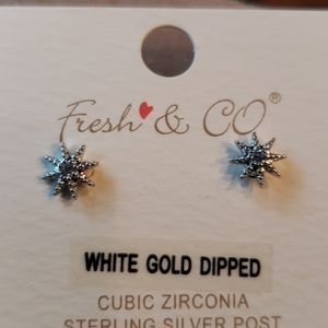 Whit gold dipped earrings